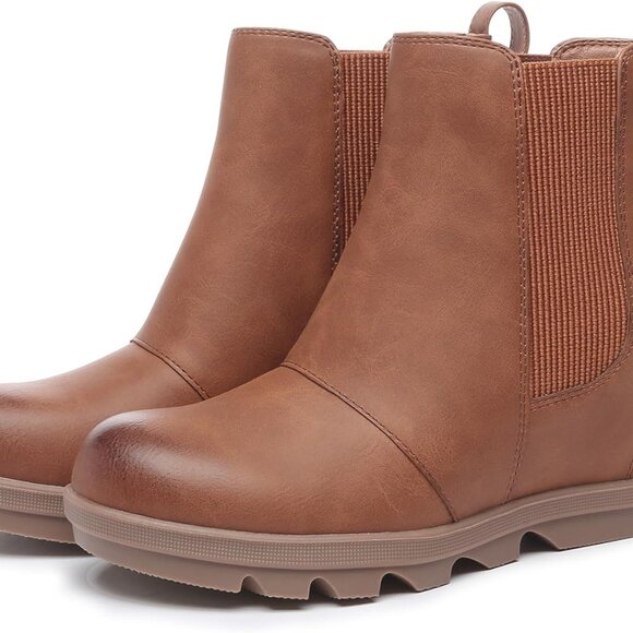 Women's Brown Wedge Booties 5.5 - Picture 6 of 6